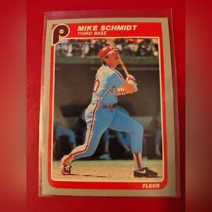 Mike Schmidt 1985 Fleer #265 Philadelphia Phillies Baseball Card
